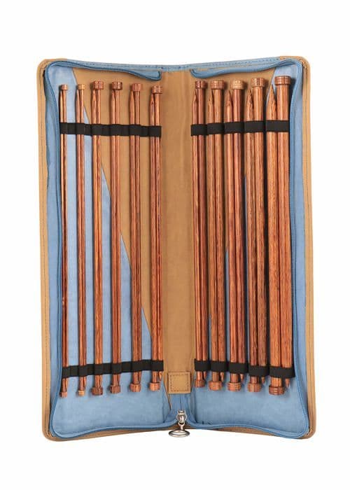 Knitpro sticknål - KP31285 - Ginger Set med jackanålar 35 cm, trä, brun