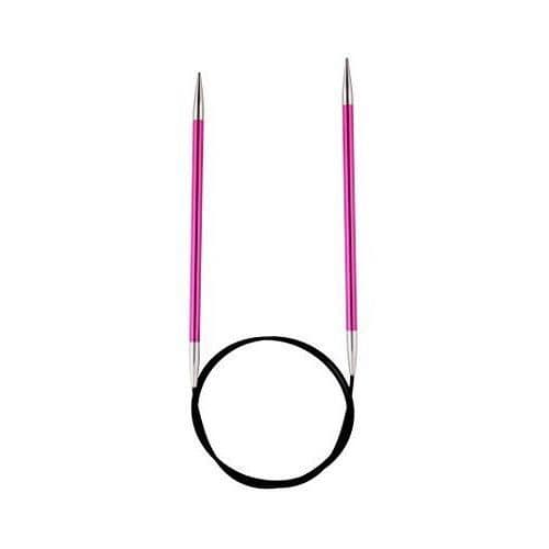 KnitPro KNIT PRO 120 cm x 2,50 mm fasta rundstickor i aluminium - Zing - Röd - KP47183