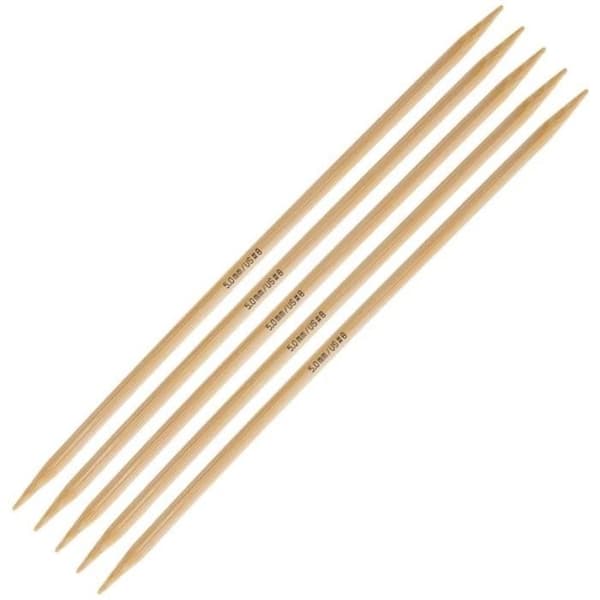 Addi dubbelspetsiga stickor, bambu, 20 cm, 5,0 mm