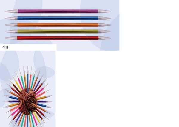Stickor att sticka med Knitpro - 223536 - Set av ZING-stickor - 15 cm, i aluminium. - NS 2.5