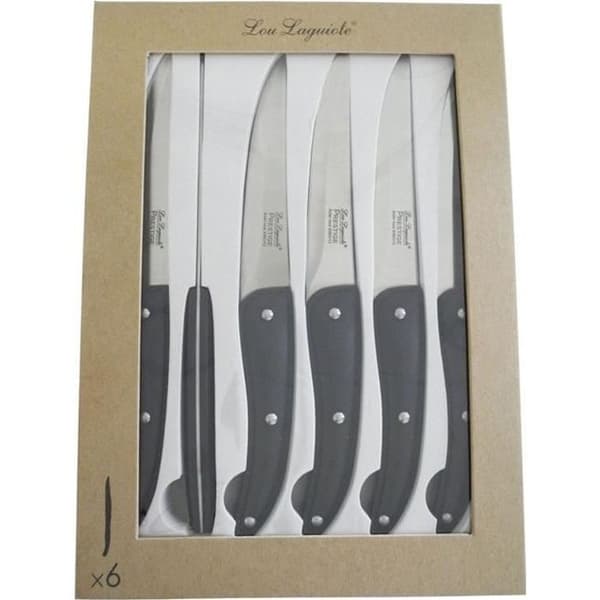 AMEFA Box med 6 stekknivar Slät blad Prestige-sortiment - Svart