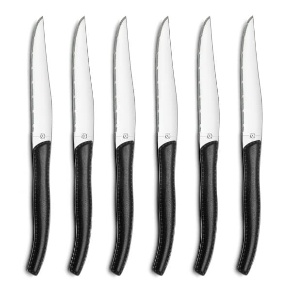 Lou Laguiole Knife Set & Block, Black, 6-pack - Lou Laguiole