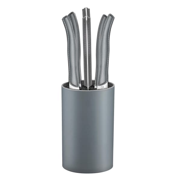 Lou Laguiole Knife Set w Block, Grey, 6-pack - Lou Laguiole