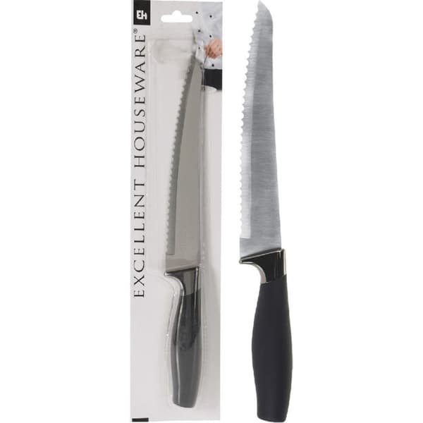 Fremragende Husholdningsartikler Brødkniv 33 cm rustfrit stål/sort