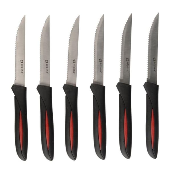 Alpina Steak Knives 23 cm 6 Styck Svart/Röd