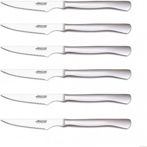 Steakknivset - ARCOS - 6 delar - Rostfria blad - Handtag i ett stycke - 11 cm