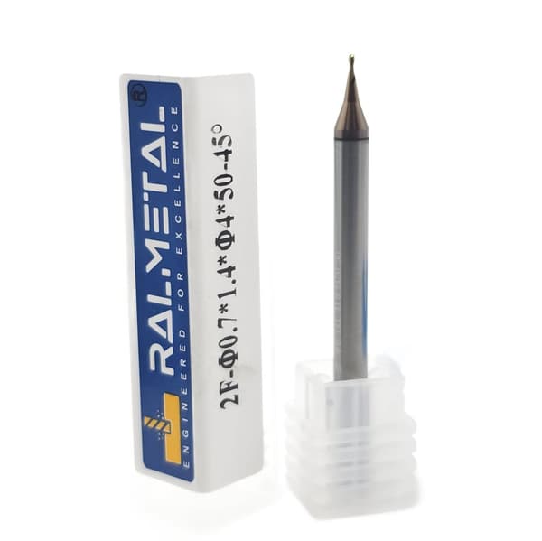 Micro VHM Carbide Cutter 0,7 x 1,4 x 4D x 50 mm TiSiN 55 HRC