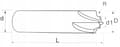 Miniatyrbillede 4 af 4: Quarter Mill Concave R1 x 1,5 x 3,7 x 4D x 50 mm 45 HRC