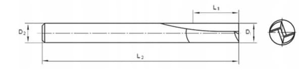 Lige VHM fræser til Styrodur træ 6 x 32 x 60 mm