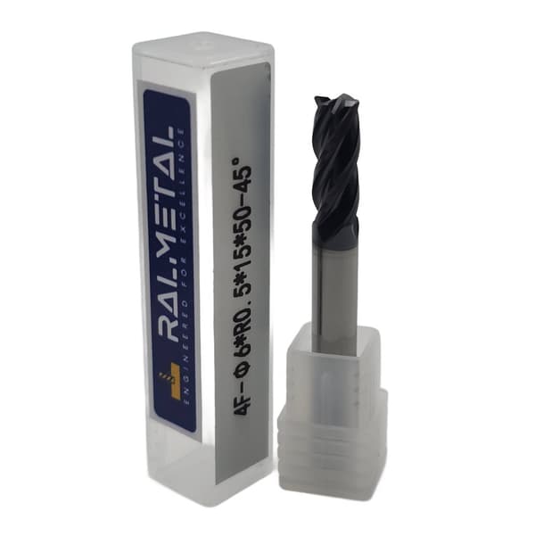 VHM radialskærer Fi6 x R0,5 x 50 mm - 45 HRC
