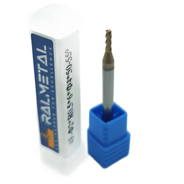 VHM radiaalileikkuri 2 x R0,5 x 4D x 50 mm 55 HRC