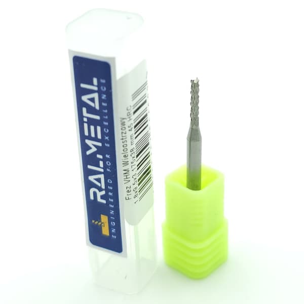 Flerkantet VHM-skærer 1,8 x 3,175 x 38 mm 45 HRC