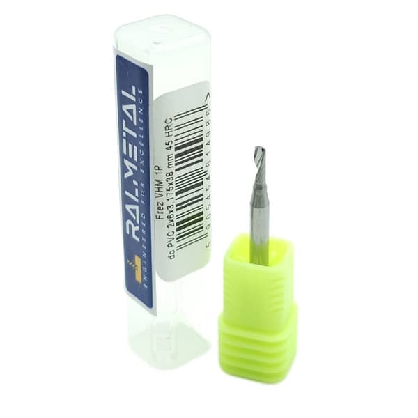 VHM 1P fræser til PVC træ 2 x 6 x 3.175 x 38 mm
