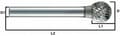 Pikkukuva 5 / 5: VHM-leikkuri Kaksitoiminen viila hitsisaumoille 6 x 12 mm - 60 HRC
