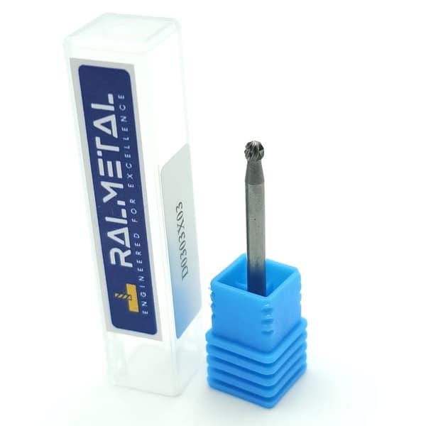 VHM fræser dobbeltvirkende roterende filkugle D3 x 38 x 3D mm - 60 HRC