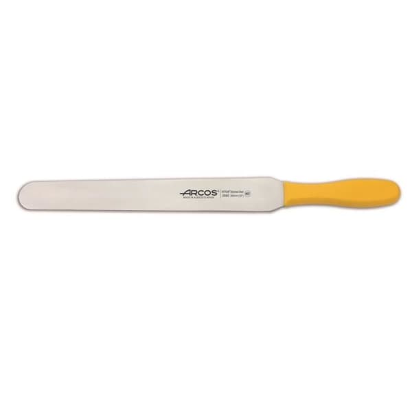 Spatel Arcos Color - Prof 299200 i rostfritt stål Nitrum och mango Ergonomiskt blad i gul polypropen med 30 cm blad,