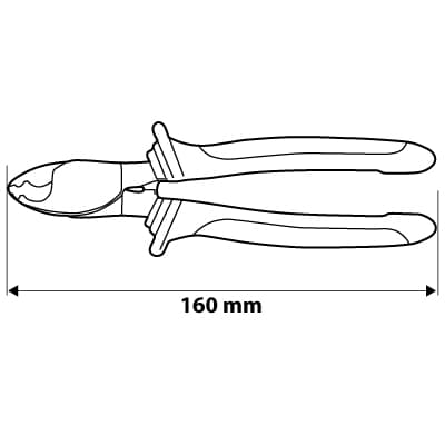 Kobber og alu kabelskærer 160 mm
