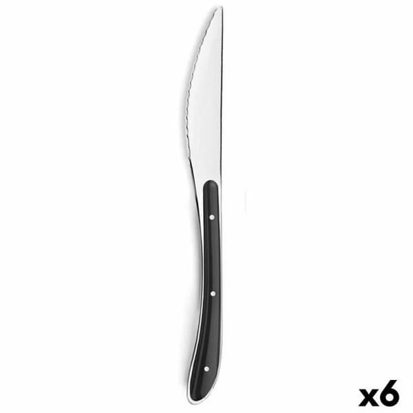 Amefa Bistro tvåfärgad svart metallbordskniv (23 cm) (pack 6x)