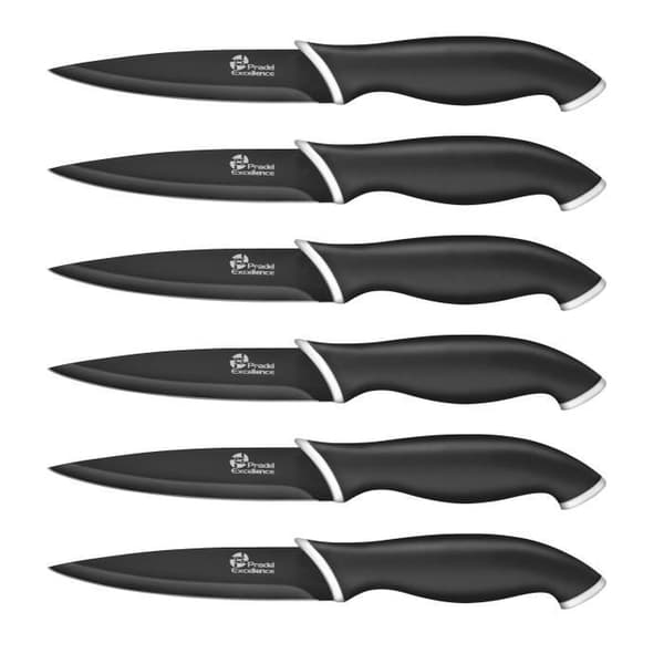 Coffret med 6 steakknivar PRADEL EXCELLENCE - Blad 10 cm - Nonstick-beläggning - Svart