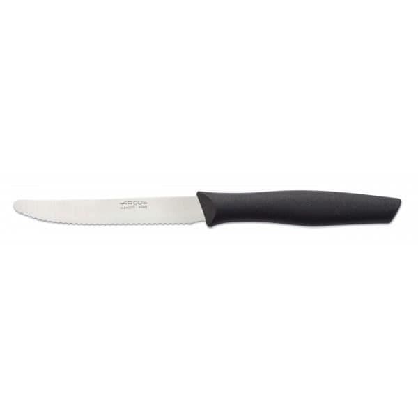 Bordslåda Arcos 6 knivar med mikrotandade blad 11cm Svart