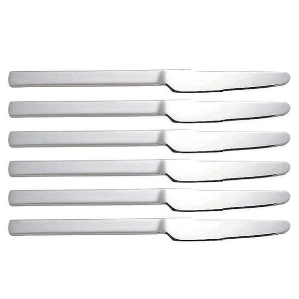 Alessi 4180-6 Dry Dessert kniv i blankt stål med matt handtag Set med 6 delar