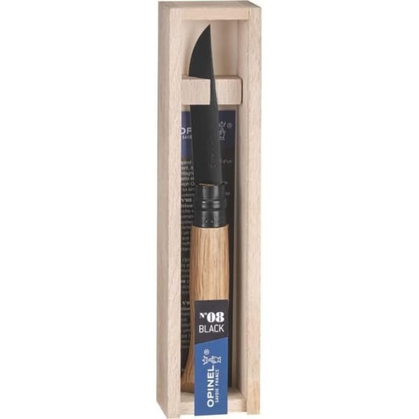 OPINEL - N°08 Luxe Chêne Svart - Presentkniv i trälåda