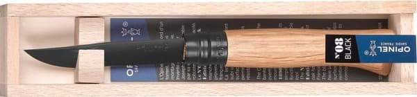 OPINEL NO 8 LUXURY BLACK OAK EDITION GIFT BOX, Opinel fällkniv svart blad