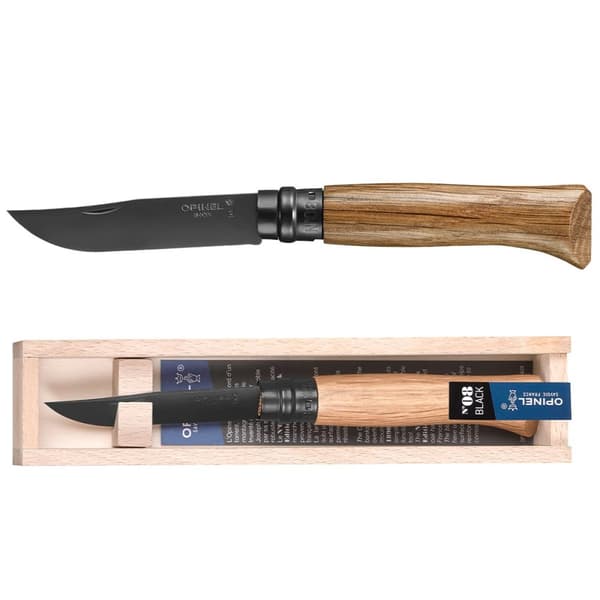 OPINEL NO 8 LUXURY BLACK OAK EDITION GIFT BOX, Opinel fällkniv svart blad