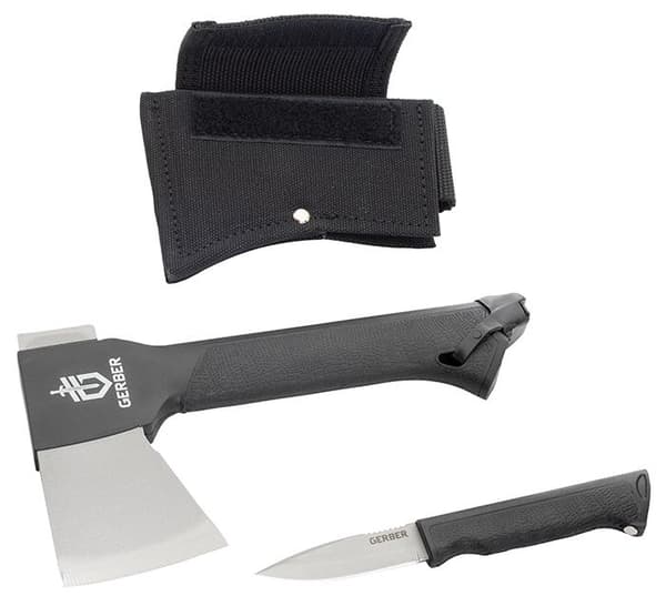 GERBER GATOR COMBO AXE + KNIFE + SHEATH, Gerber yxa med kniv i handtaget