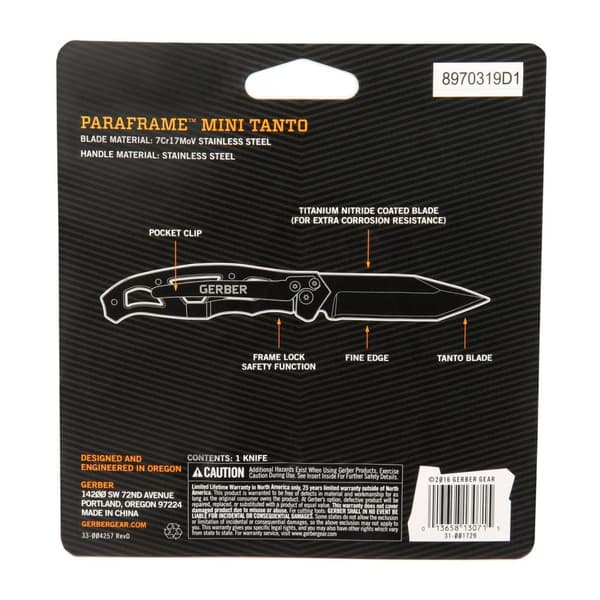 GERBER MOMENT DROP POINT FIXED BLADE, friluftskniv fulltånge