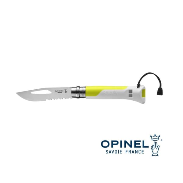 OPINEL NO 08 OUTDOOR , fällkniv med inbyggd visselpipa