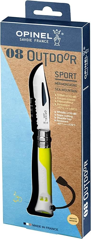 OPINEL NO 08 OUTDOOR , fällkniv med inbyggd visselpipa