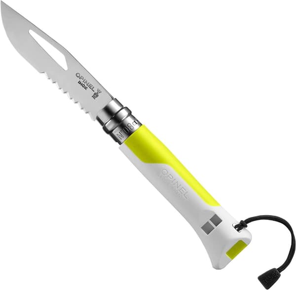 OPINEL NO 08 OUTDOOR , fällkniv med inbyggd visselpipa