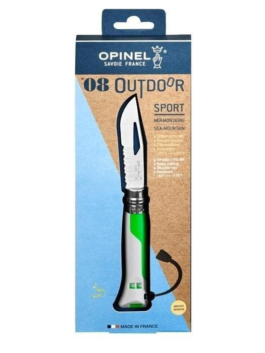 OPINEL NO 08 OUTDOOR , fällkniv med inbyggd visselpipa