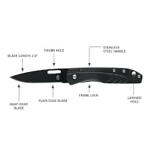 GERBER STL 2.5 black, fällkniv svart