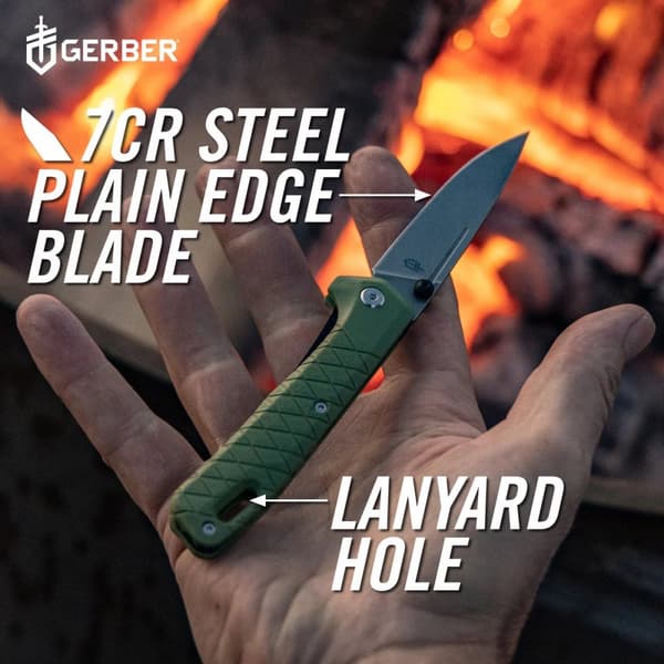 GERBER ZILCH Lichen green, fällkniv