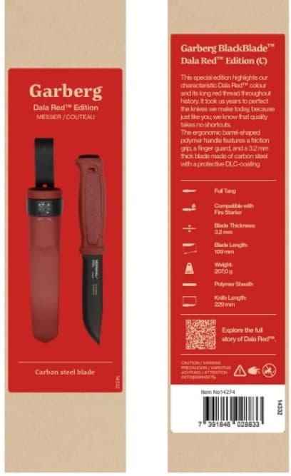 MORAKNIV GARBERG BLACK CARBON DALA RED EDITION MED POLYMERSLIDA 14274
