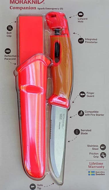 MORAKNIV COMPANION SPARK EMERGENCY, överlevnadskniv, säkerhetskniv med eldstål
