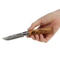 Miniatyrbild 7 av 9: OPINEL NO8 ANIMALIA AMERICA BEAR OAK STEINLESS, Opinel fällkniv björnmotiv