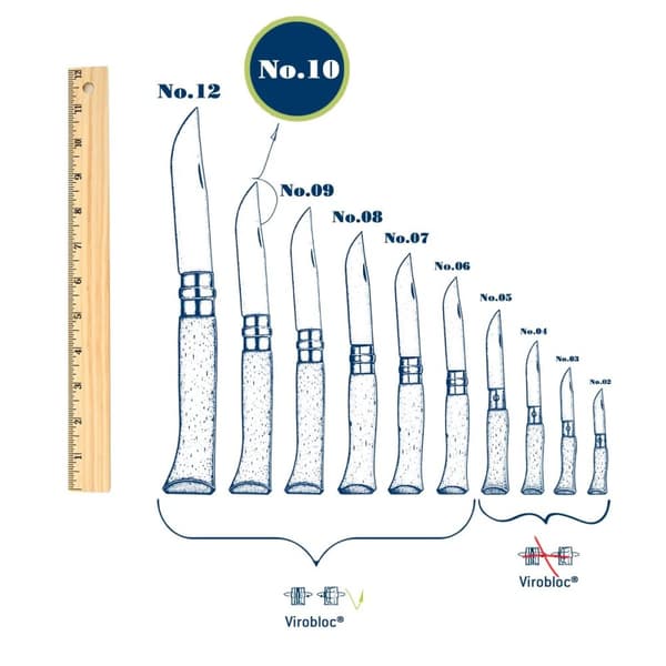 OPINEL NO 10 STEINESS, opinel fällkniv nr 10