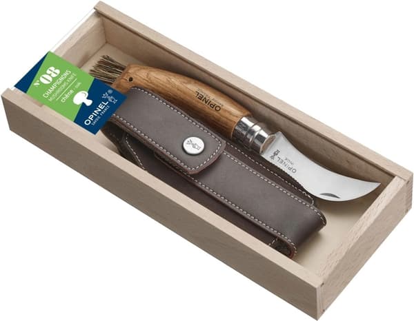 OPINEL MUSHROOM KNIFE OAK WOOD+SHEAT GIFT BOX, Opinel svampkni med fodral