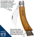 Miniatyrbild 4 av 11: OPINEL MUSHROOM KNIFE OAK WOOD+SHEAT GIFT BOX, Opinel svampkni med fodral
