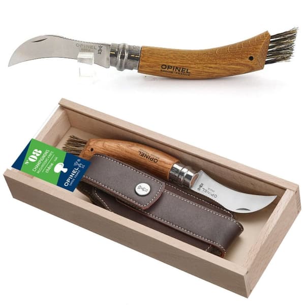 OPINEL MUSHROOM KNIFE OAK WOOD+SHEAT GIFT BOX, Opinel svampkni med fodral