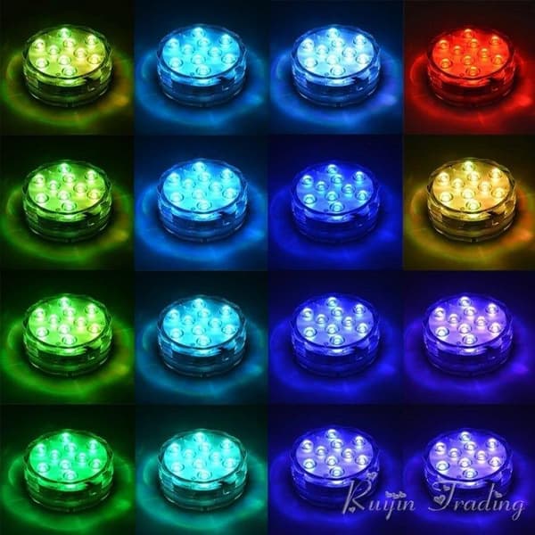Vattentät LED-lampa med 16 färger