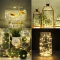 Miniatyrbild 3 av 7: Ljusslinga / LED-slinga kopparwire - 2 m varmvitt ljus