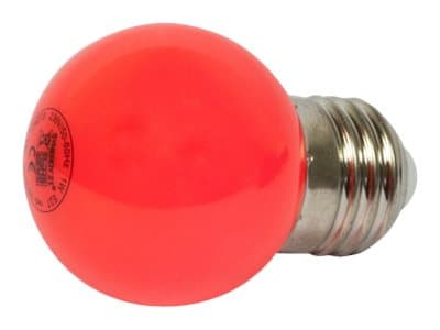 Synergy 21 - LED-glödlampa - form: G45 - E27 - 1 W - klass G - röd