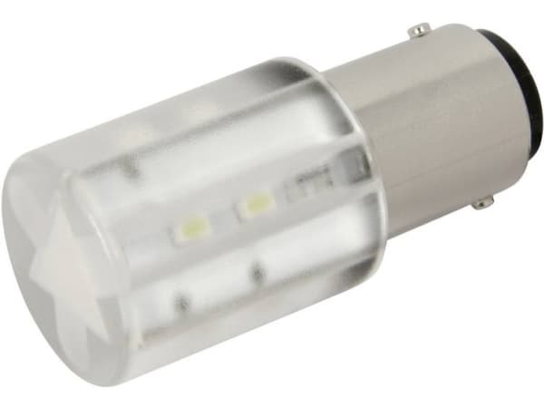 CML 1856035W LED-signallampe Kølig hvid BA15d 24 V/DC, 24 V/AC 1400 mcd