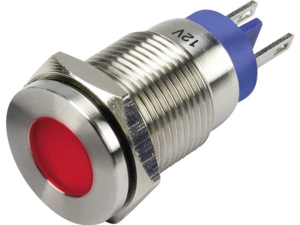 TRU COMPONENTS GQ16F-D/R/12V/S LED-signallampe Rød 12 V/DC
