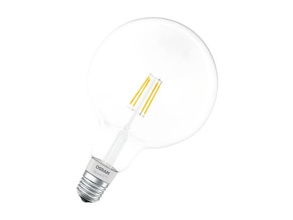 OSRAM Smart+ - LED-glödlampa med filament - form: G125 - E27 - 5.5 W (motsvarande 50 W) - varmt vitt ljus - 2700 K