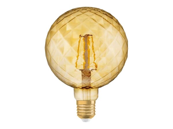OSRAM Vintage 1906 - LED-filamentlyspære - form: furukongle - E27 - 4 W (ekvivalent 40 W) - klasse E - behagelig varmt lys - 2500 K - gull
